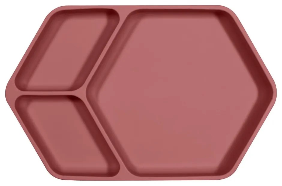 Piatto per bambini rosso in silicone 16x25 cm – Kindsgut