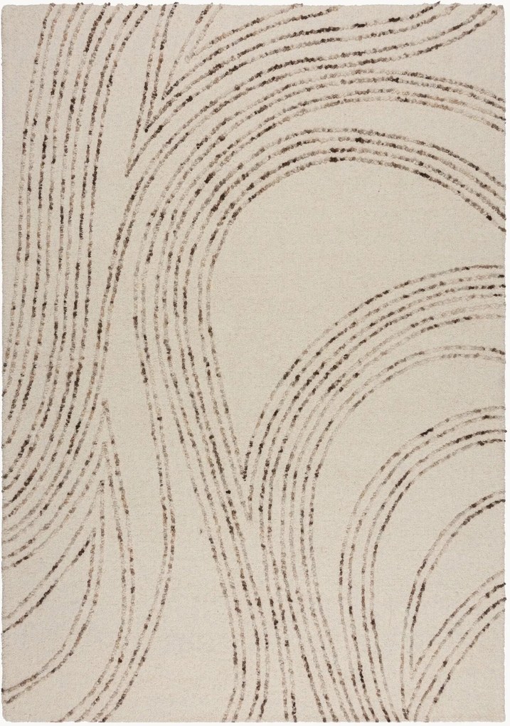 Tappeto in lana fatto a mano con motivo in rilievo Abstract Swirl
