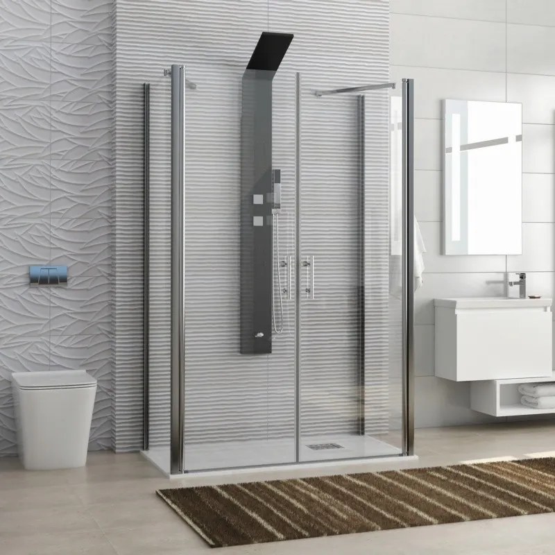 Box doccia tre lati 70x80x70 doppia porta saloon modello K3-SALOON - KAMALU