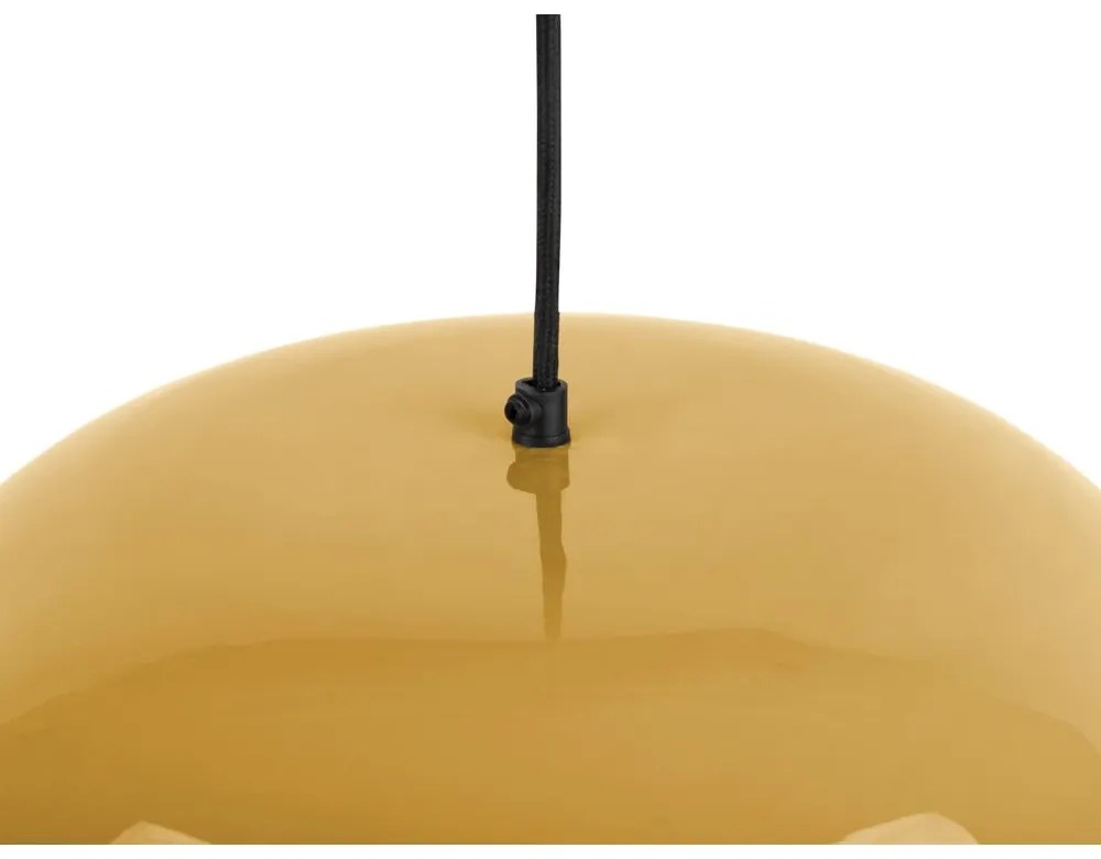 Lampada a sospensione color senape con paralume in metallo ø 50 cm Waved - Leitmotiv