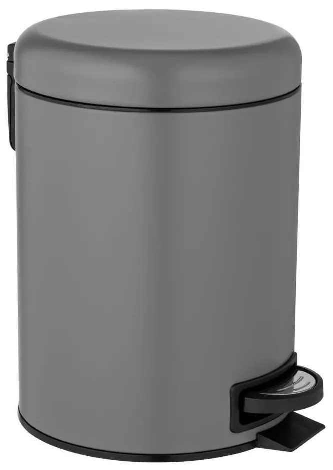 WENKO 24682100 - Cestino LEMAN 21x24 cm grigio/nero