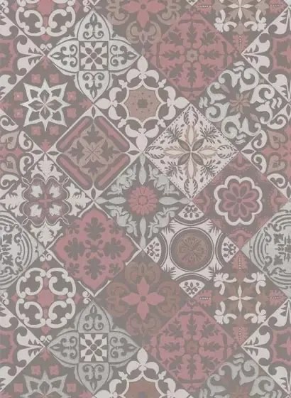Osborne & Little Carta da parati Cervo - Brick Red/ Gold/ Gilver