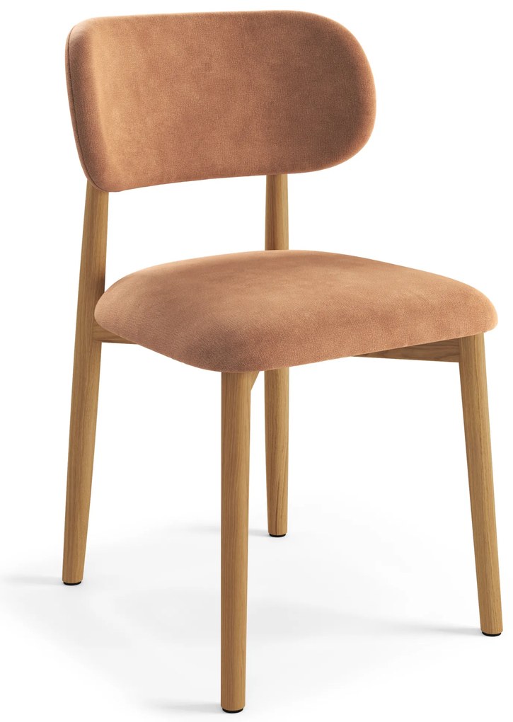AVLO Terracotta (Danny 204) / telaio in rovere laccato – SEDIA IN LEGNO PER SOGGIORNO / SALA DA PRANZO / CUCINA RETRÒ