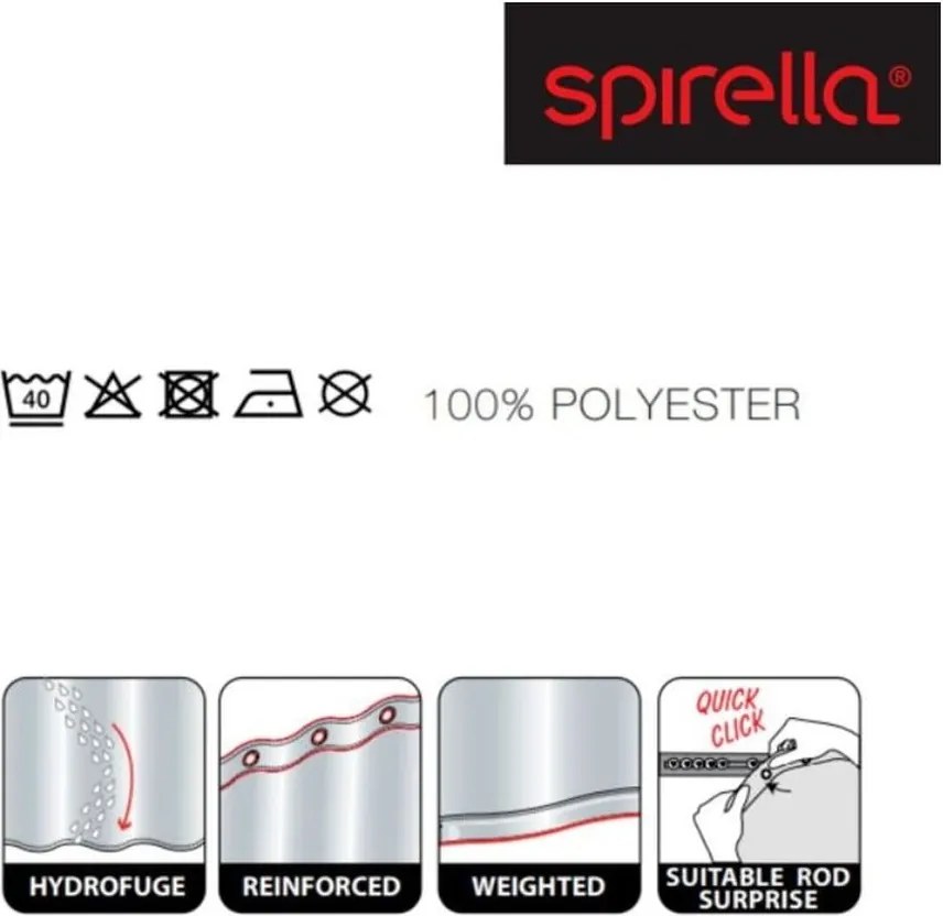 Tenda per doccia 180x200 cm Porto – Spirella