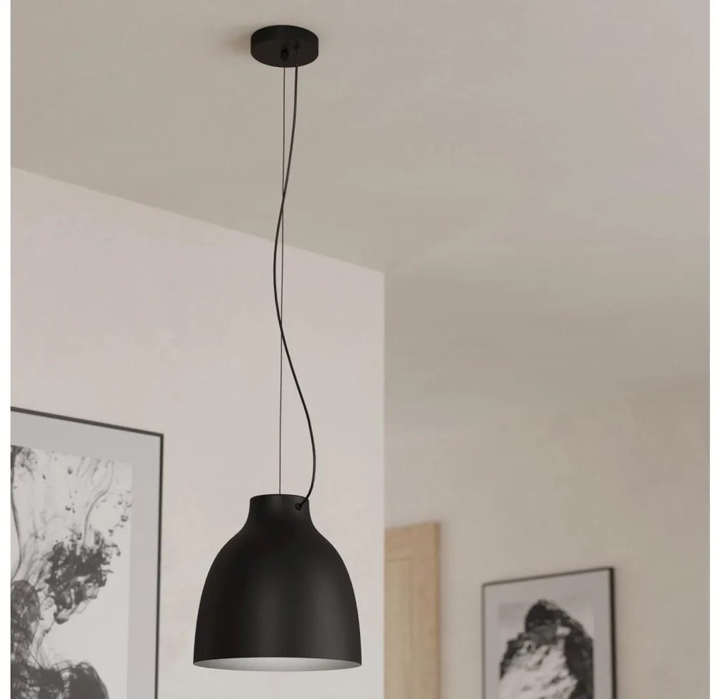 Eglo 900158 - Lampadario a sospensione con filo CAMASCA 1xE27/40W/230V nero