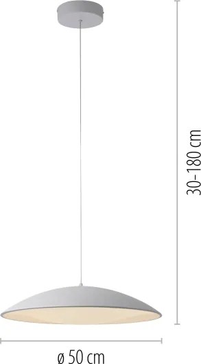 Schöner Wohnen 14607-16 - LED dimmerabile lampadario a sospensione con cavo LENTE LED/23W/230V Ø50 cm bianco