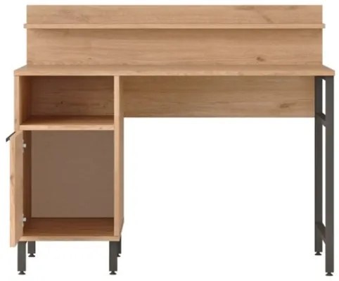 Scrivania Moderna 120 Cm Con Piedini In Ferro e Vano Contenitore Legno Ocean