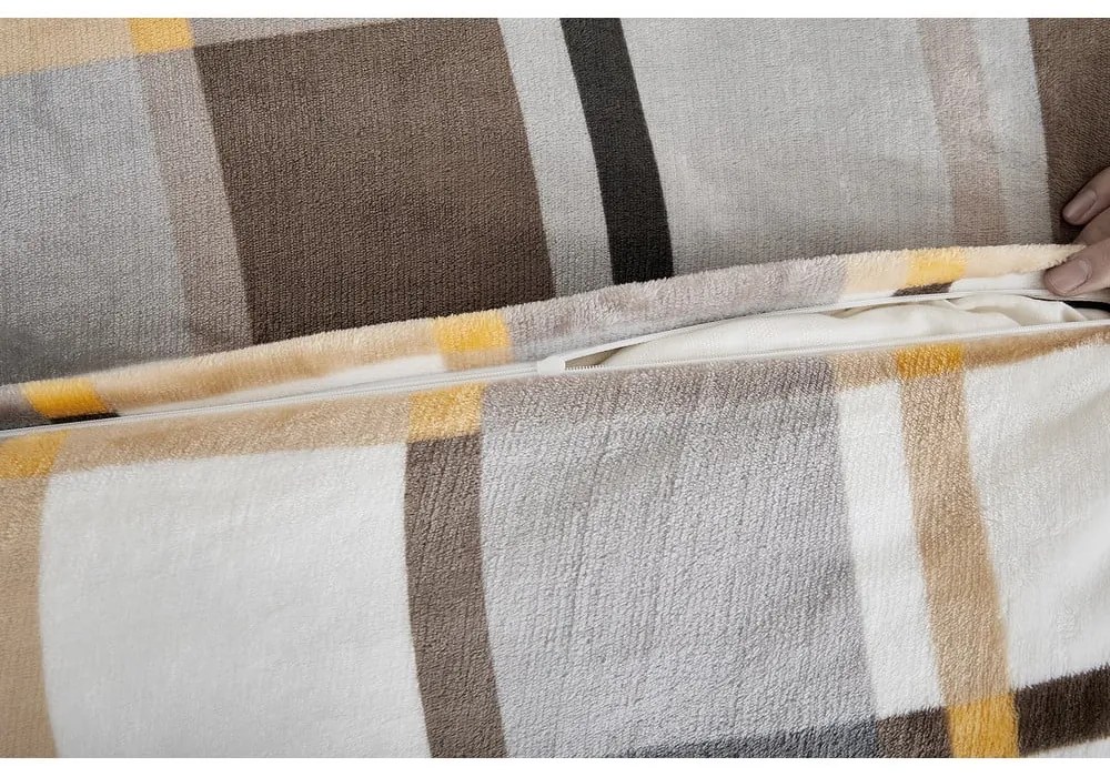 Biancheria da letto grigia/marrone in micropile per letto singolo 140x200 cm – My House