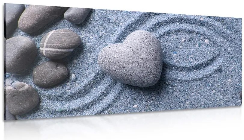 Quadro su tela – Cuore di pietra su sfondo sabbioso