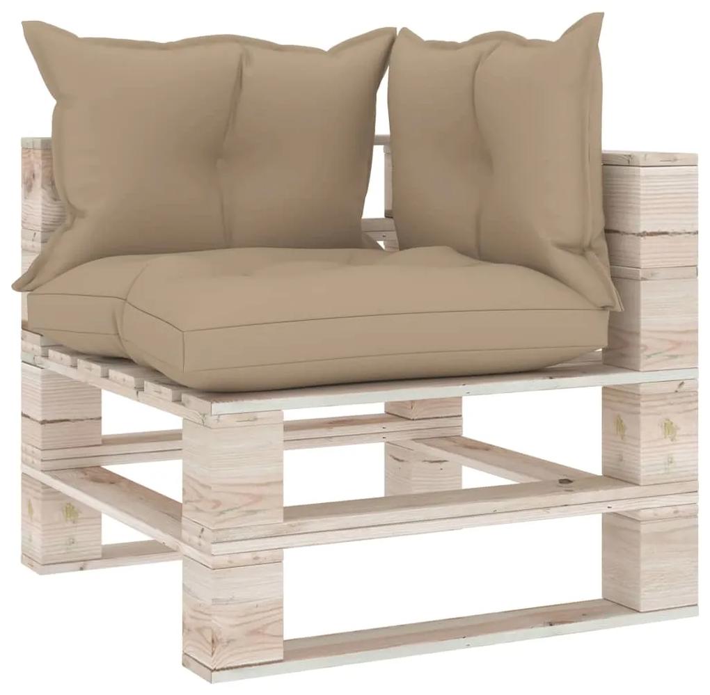 Set divani da giardino pallet 9 pz con cuscini in legno di pino