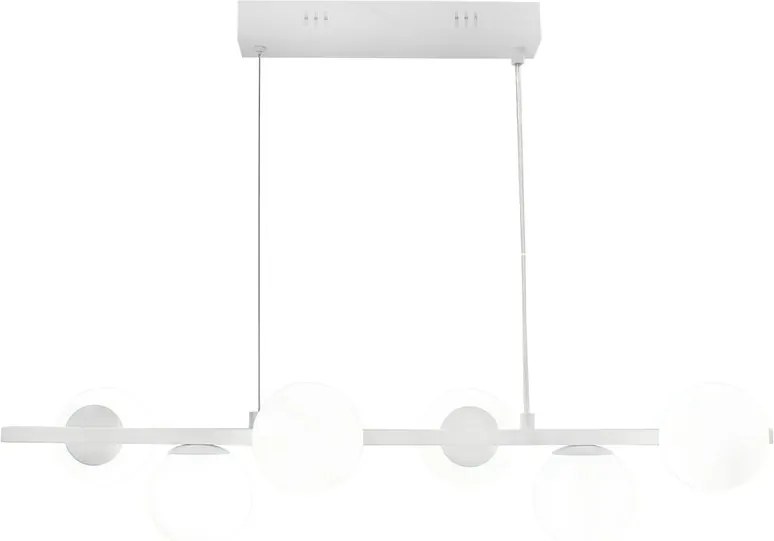 Lampadario Design Afrodite dorato paralume bianco 6x G9