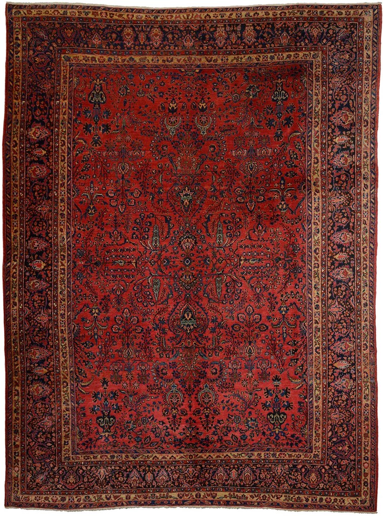 Sarouk Tappeto 410 x 300 Rosso (Iran) Annodato A Mano