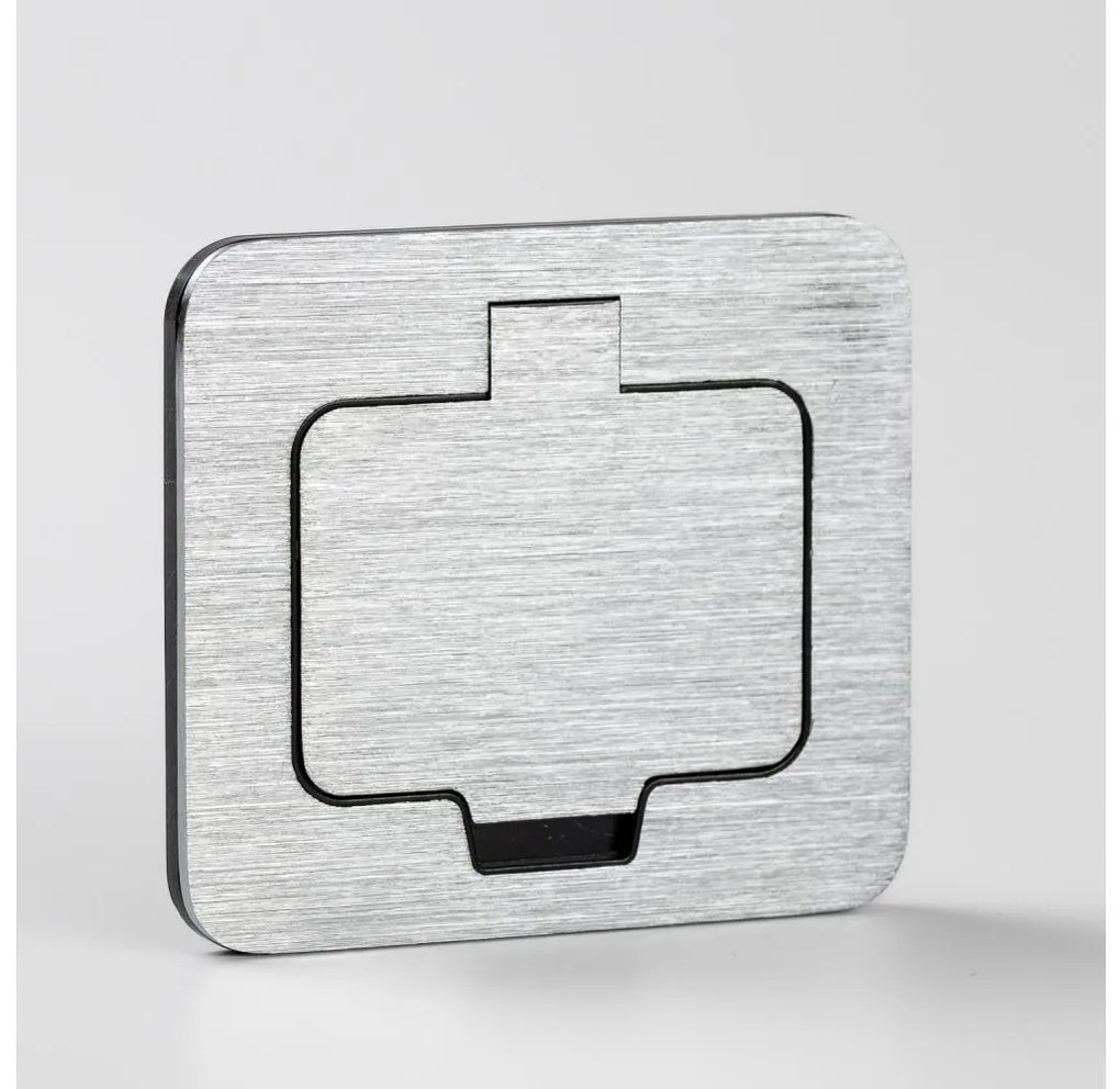 Brilagi - Presa a pavimento da incasso per esterni IP55 cromato opaco rettangolare