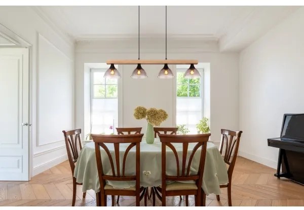 Globo 15544-4H - Lampadario a sospensione con filo LINDI 4xE14/15W/230V