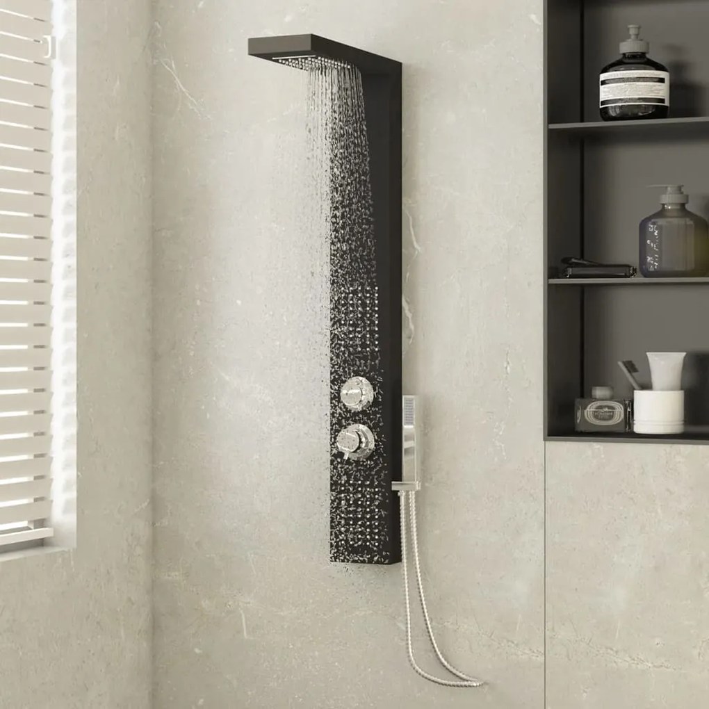 Pannello Doccia İn Alluminio Nero /