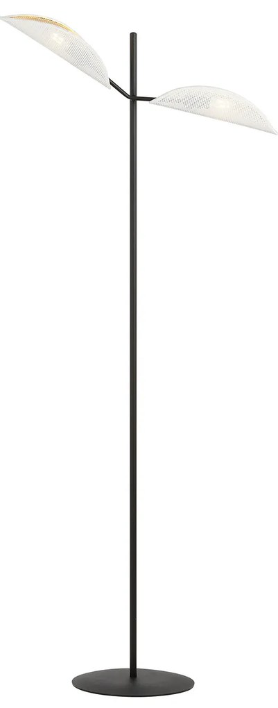 Piantana Moderno Eridano Acciaio Nero 2 Luci E14 Ip20