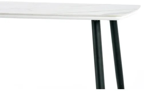 Tavolo da pranzo ALARA, finitura effetto marmo bianco/nero
