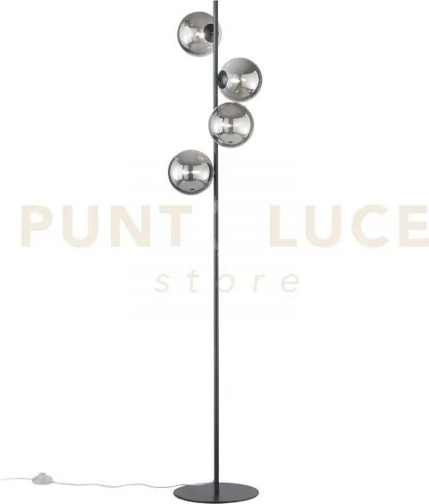 Piantana honey nera 4 luci attacco g9 34,5x28x160cm in metallo e ve...