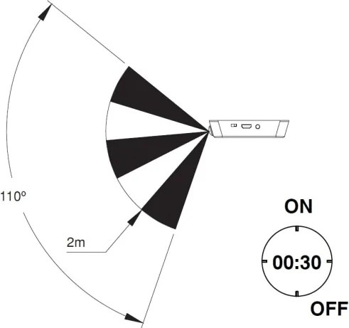 Luce LED ricaricabile con sensore di movimento e luce bianca naturale in plastica grigio metallizzato