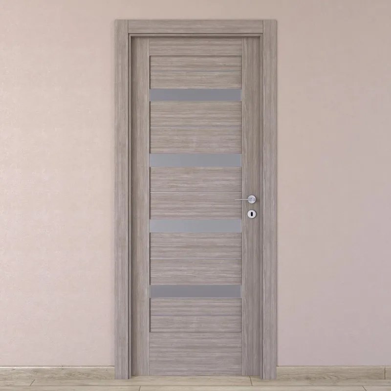 Porta interna a battente Capena 5 in legno colore beige, L 80 x H 210 cm, apertura a sinistra