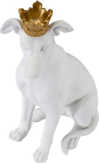 Cane Con Corona Bianco Cm 20X12,5X33