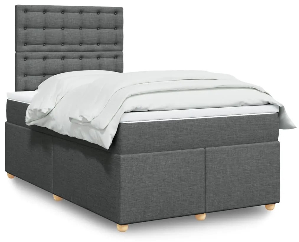 Giroletto A Molle Con Materasso Grigio Scuro 120x190cm Tessuto /