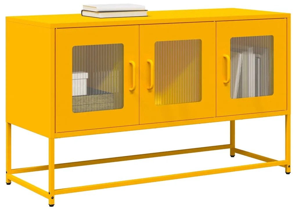 Mobile Tv Giallo Senape 100,5x39x60,5 Cm İn Acciaio /
