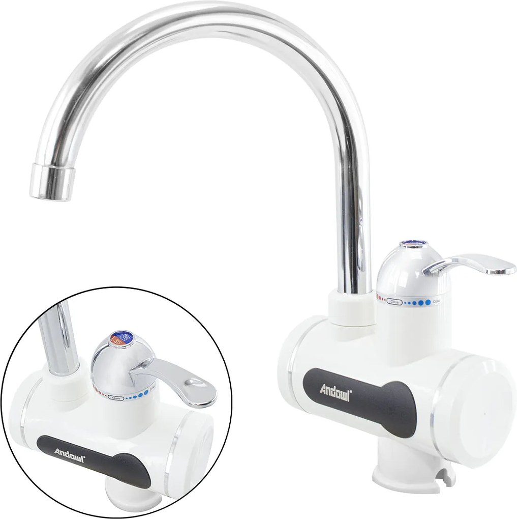 Rubinetto Elettrico Temperatura Calda Istantanea con Doccetta Miscelatore...