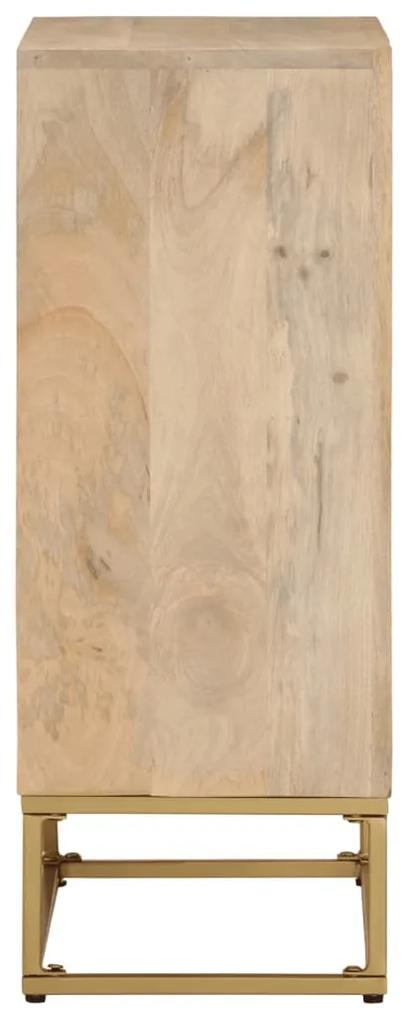 Credenza 55x30x76 cm in legno massello di mango e ferro