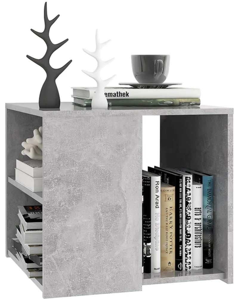 Tavolino grigio cemento 50x50x45 cm in truciolato