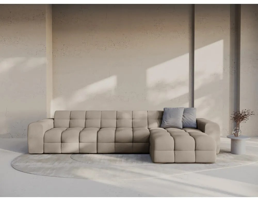 Divano angolare marrone (con penisola a destra/con chaise lounge) Kendal – Micadoni