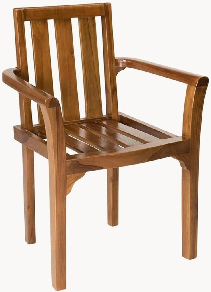 Set di 2 sedie da giardino in legno di teak con braccioli Maeva