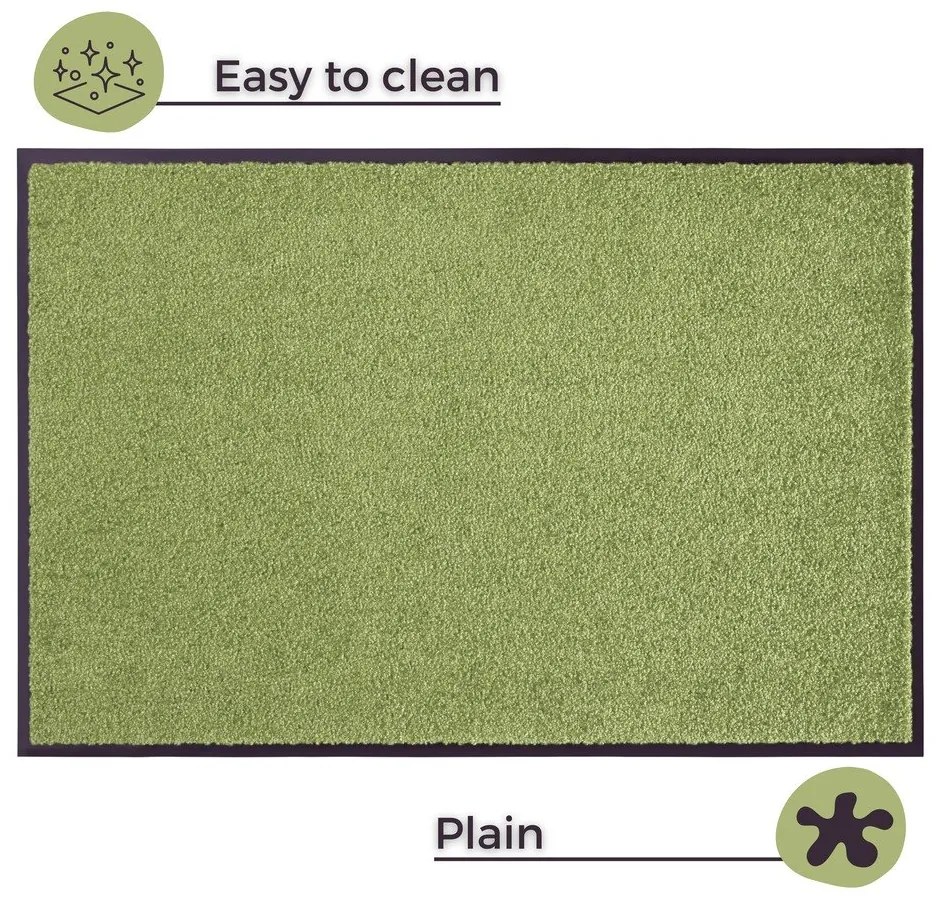 Zelená rohožka Hanse Home Wash & Clean, 39 x 58 cm