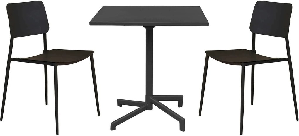 OPERA - set tavolo in metallo cm 70 x 70 x 73 h con 2 sedie Viper