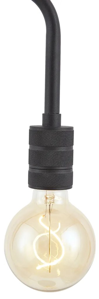 Lampada da terra moderna nera con tavolino rotondo - Ostrich