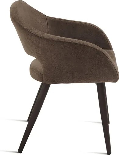 Sedia imbottita in tessuto Marrone con struttura in metallo WEST 2 sedie