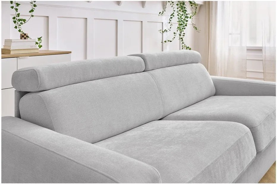 Divano in grigio chiaro allungabile 195 cm Monaco – Bobochic Paris