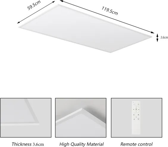 Brilagi - Plafoniera LED dimmerabile SLIMFRAME LED/80W/230V 120x60 cm bianca + telecomando