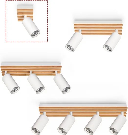 Brilagi - Faretto SELE WOOD ACOUSTIC 1xGU10/30W/230V bianco/legno