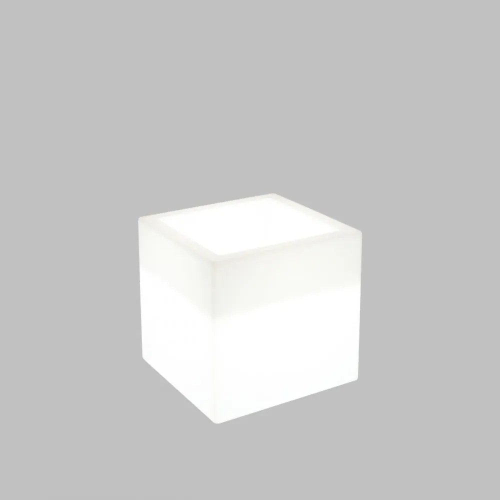 Cubo Illuminabile 40x40xH40cm, E27 Colore Bianco