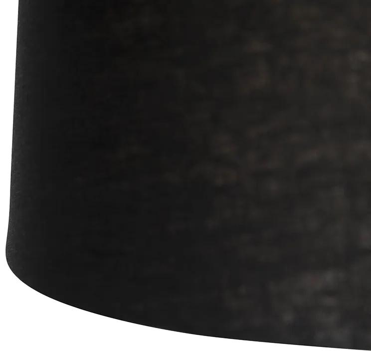 Lampada a sospensione con paralumi in lino nero 35 cm - BLITZ II zwart