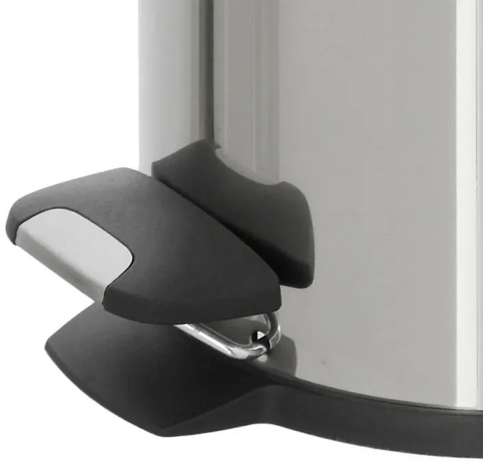 Pattumiera bagno in acciaio cromato con pedale e coperchio slim 3 lt