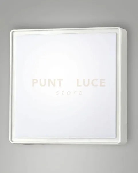 Oban plafoniera bianca 2 luci attacco e27 l.30x30cm ip65