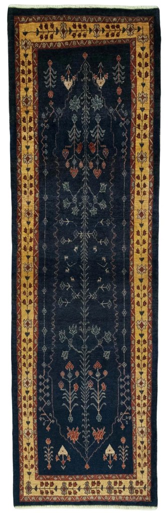 Gabbeh Tappeto persiano 90 x 300 Blu (Iran) Annodato A Mano