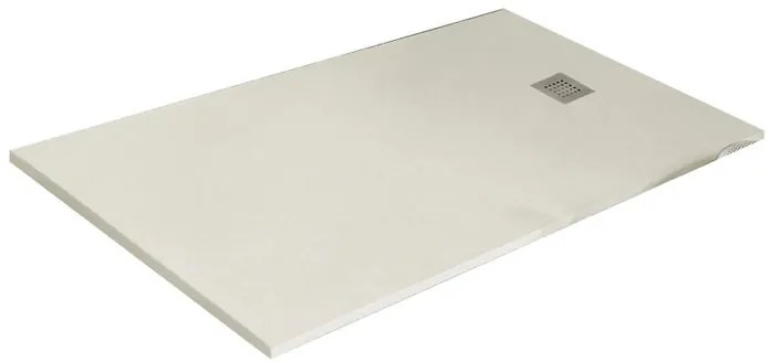 Piatto doccia in resina Strato bianco L 100 x L 70 x H 2.5 cm effetto pietra
