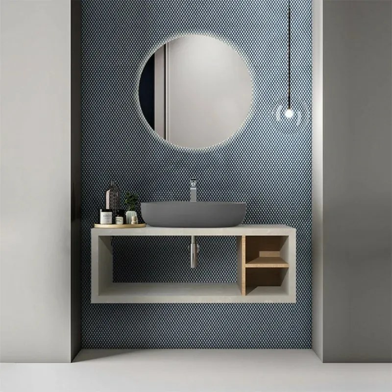 Composizione bagno sospesa aperta 110 cm Master grigio nuvola