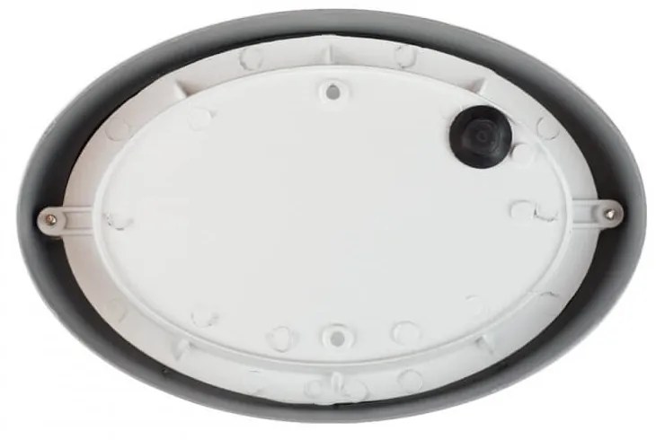 Plafoniera E27 IP54, Grigia, 214x142mm con Griglia Colore Grigio