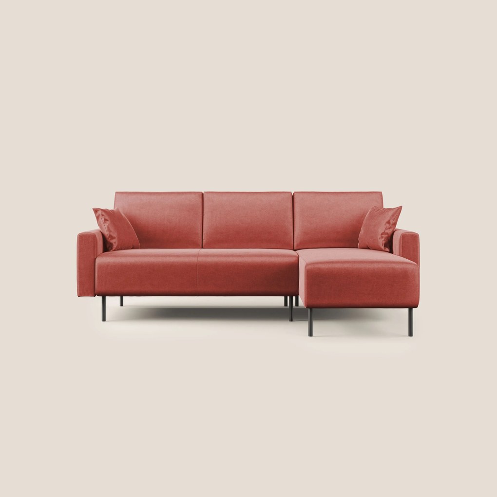 Arthur divano moderno angolare in velluto morbido impermeabile T01