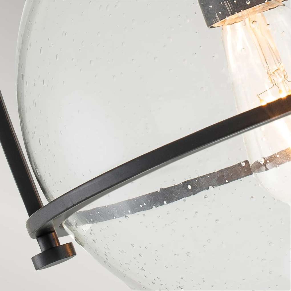 Plafoniera Industrial Nordica Somerset Acciaio Nero 1 Luce E27