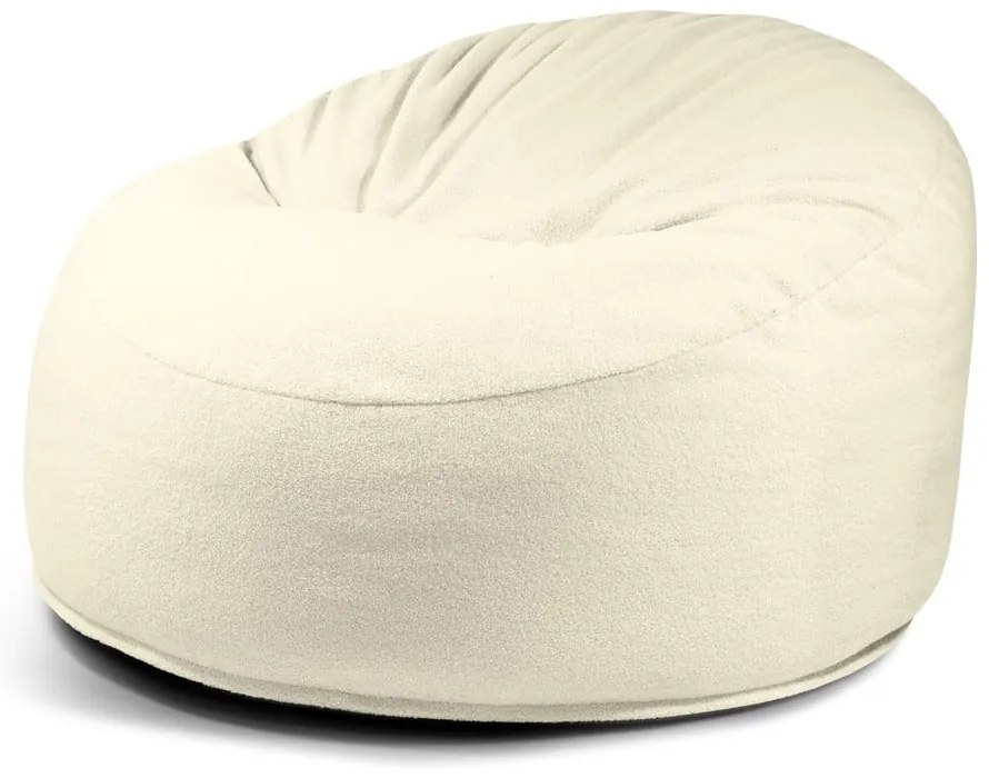 Puof a sacco color crema con rivestimento in bouclé Om 110 – SLOWDOWN